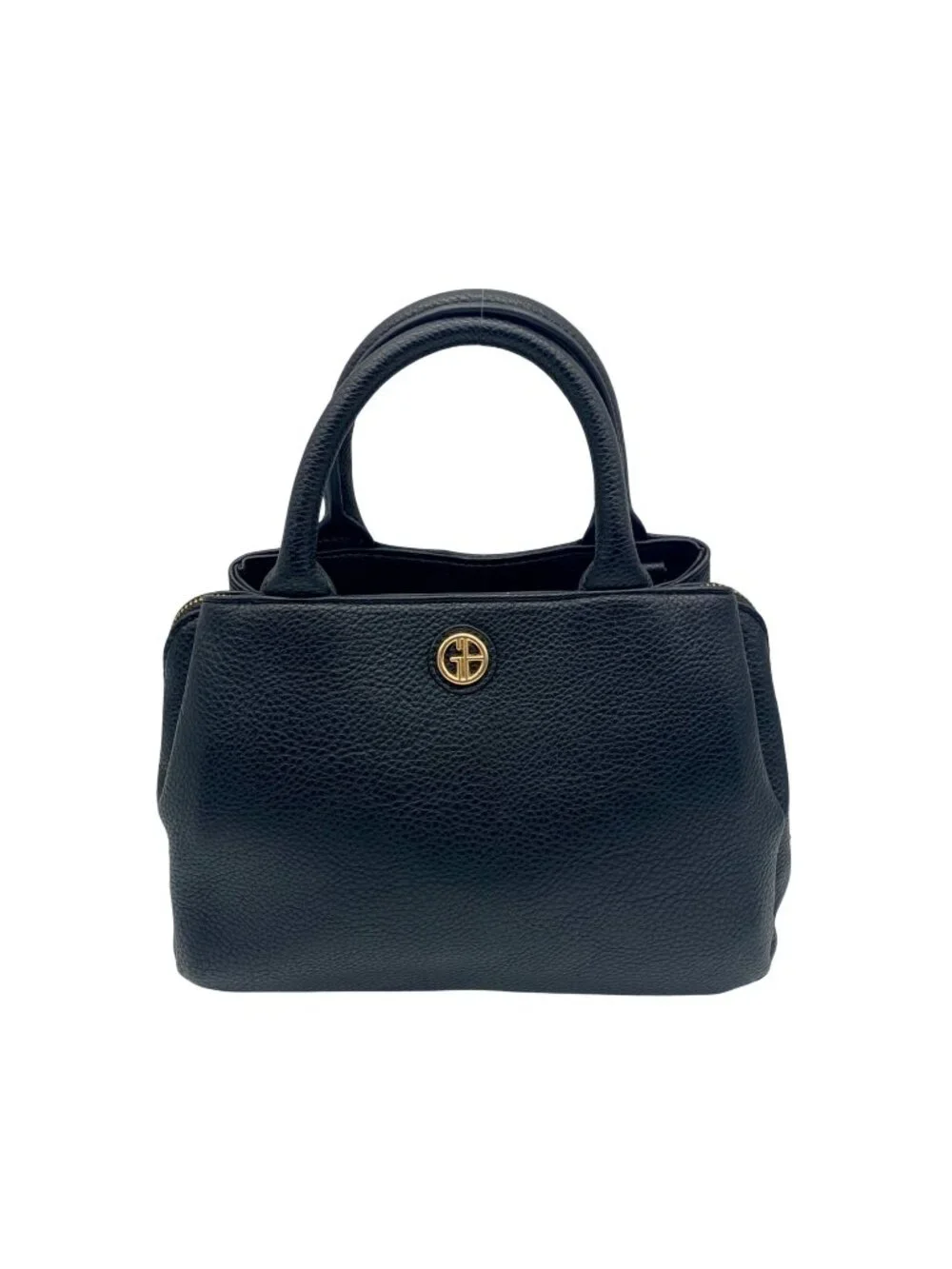 Giani Bernini Black Pebble Leather Small Satchel Bag